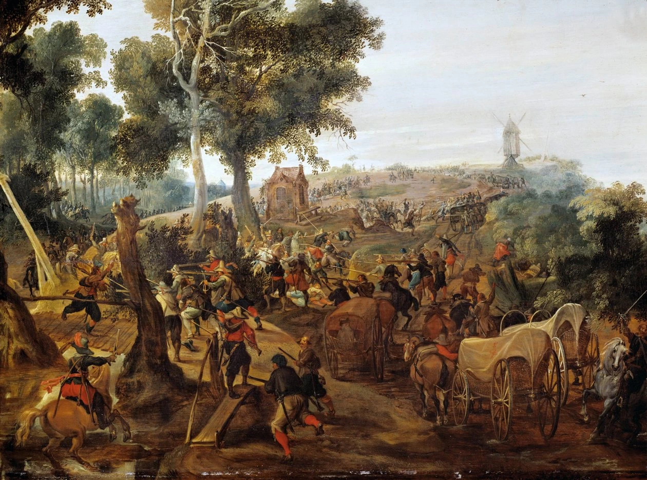 Attacco a una colonna di rifornimenti durante la Guerra dei Trent'anni - Kunsthistorisches Museum, Vienna